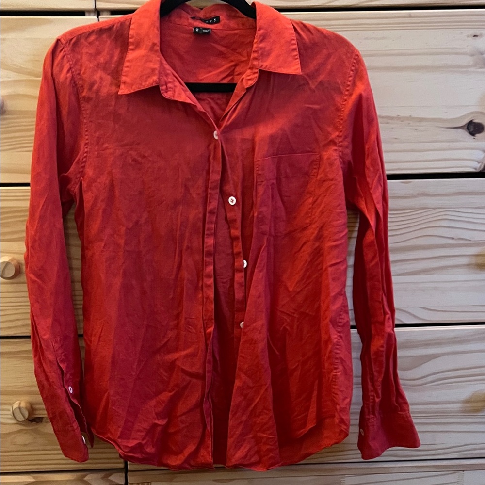 Theory Vibrant Red Shirt